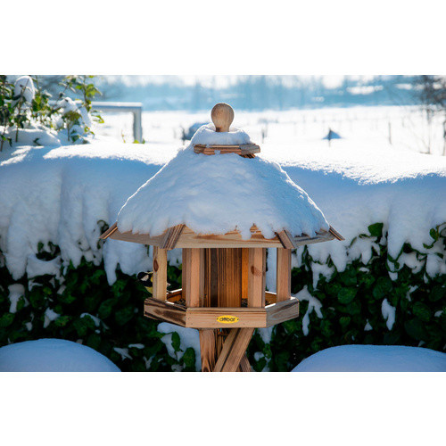 DOBAR Vogelhaus Brillo zum Aufstellen, geflammt, braun - Bild 2