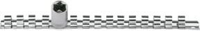Kraftwerk Stecknuss-Schiene Silber 250 mm mit 16 Clips 1/4 Zoll - Bild 1