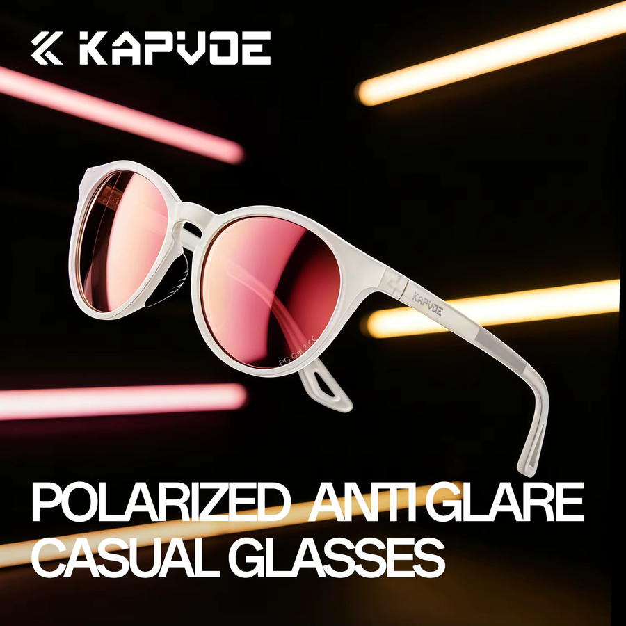 KAPVOE Sonnenbrille, Vollrand, Rund, TR90, polarisiert - Bild 4
