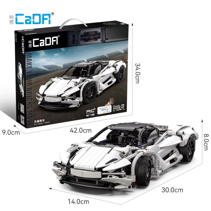 Cada RC Racing Sport Auto Modellbausteine mit App-Steuerung in Weiß - Bild 2