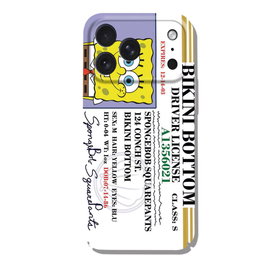 SpongeBob Handyhülle für iPhone 17 16 15 14 13 12 11 Plus Pro Max Mini Glänzende HD Hartschalen-Schutzhülle - Bild 3