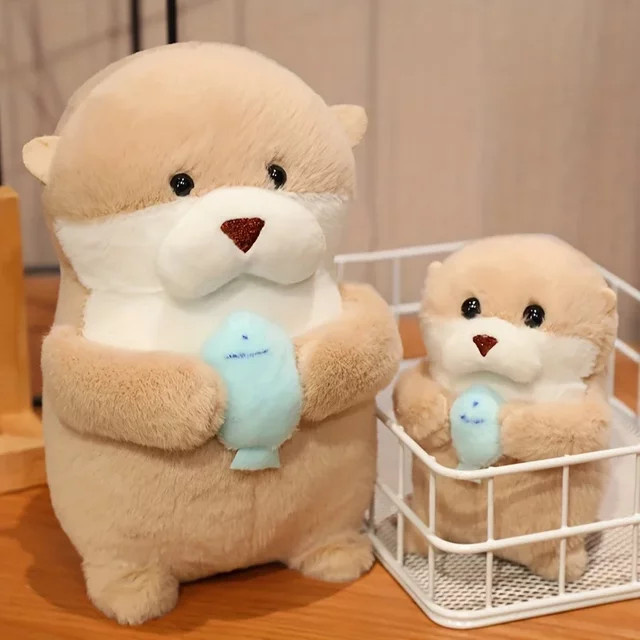 Kawaii Otter-Plüschtiere, braune Meerotter-Kuscheltiere, Plüschtiere - Bild 1