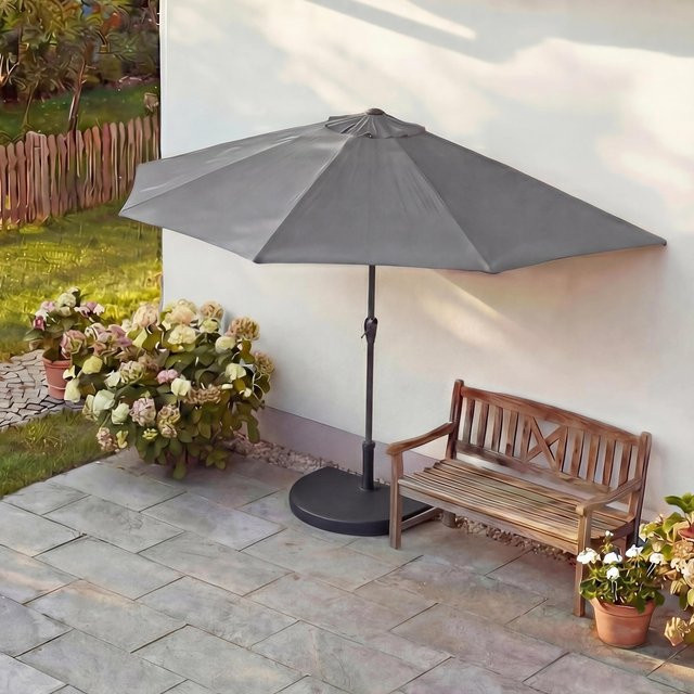 MCW Sonnenschirm Lorca halbrund Anthrazit mit Ständer, UV 50+ Polyester und Alu, Durchmesser: 270 cm - Bild 1
