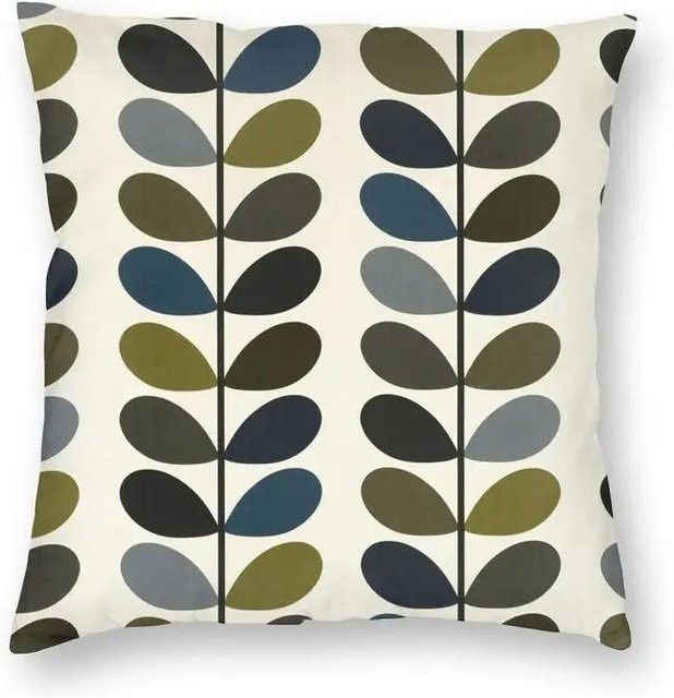 Orla Kiely Kissenbezug mit Blumen und Vögeln in Multicolour, skandinavisches Design, B/B: 50 x 50 cm - Bild 1