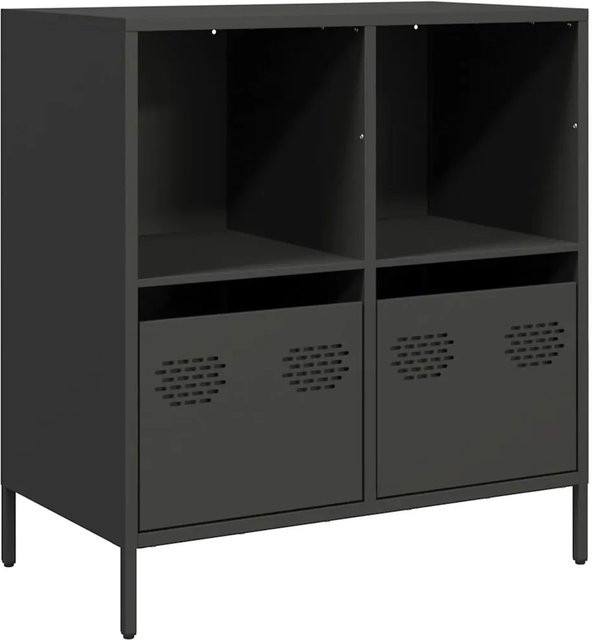 vidaXL Sideboard aus kaltgewalztem Stahl in Schwarz matt, B/T/H: 68 x 39 x 73,5 cm - Bild 1