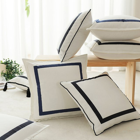 Efundeal Kissenbezug aus Samt quadratisch in Schwarz und Blau, B/T/H: 40 x 40 x 40 cm