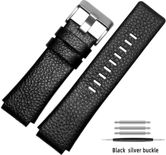 Diesel Uhrenarmband Leder, konvex, schwarz, Herren, 30*22mm - Bild 1
