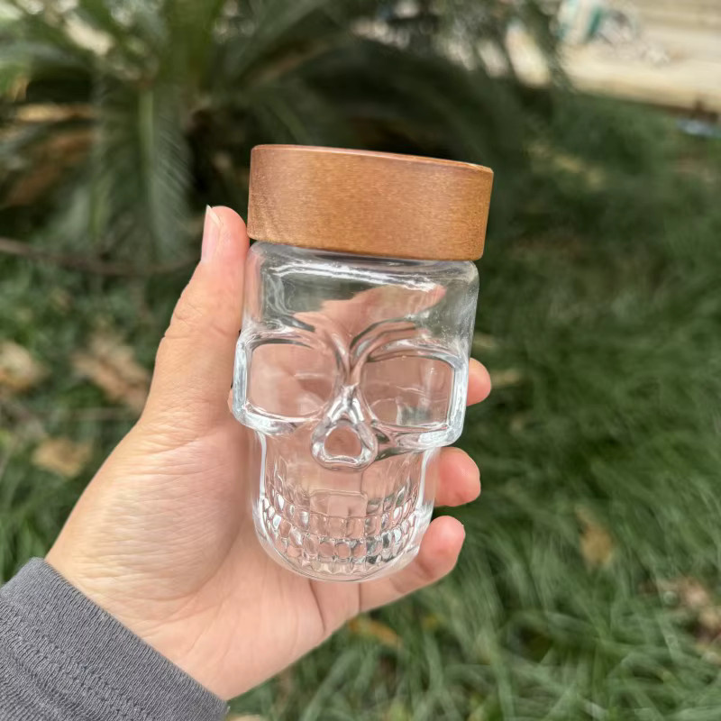 Huge Mai Luftdichte Totenkopf-Glasdose aus transparentem Glas für Gewürze und Aufbewahrung - Bild 3