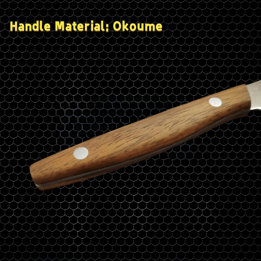 ALLWIN HOUSEWARE W Schälmesser aus Damaststahl mit Schutzhülle und braunem Holzgriff, 10,16 cm - Bild 2