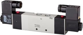 Riegler 5/3-Wegeventil elektropneumatisch mit belüfteter Mitte, G 1/2, 230 V, 50 Hz, Farbe: Silber - Bild 1