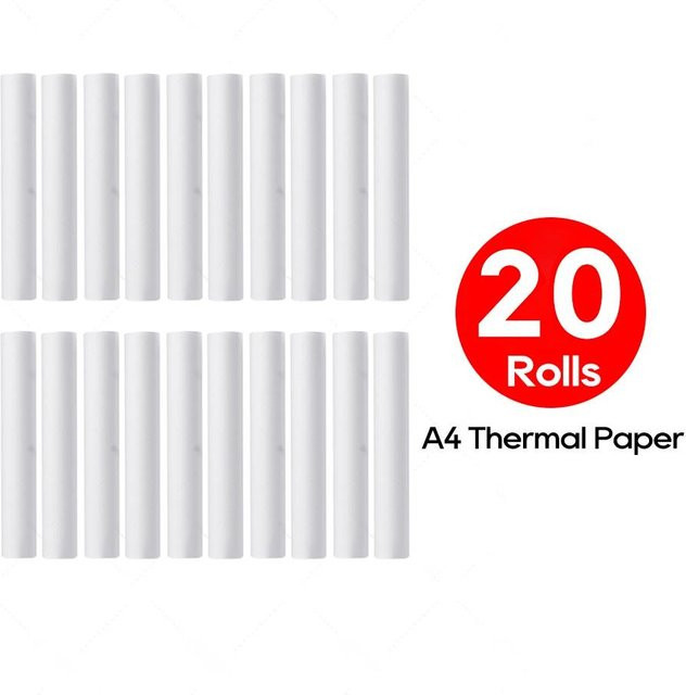 HansTech A4-Thermopapierrollen für professionelle Drucker, Breite: 210 mm, Kern: 30 mm, Farben: Weiß und Gelb - Bild 1