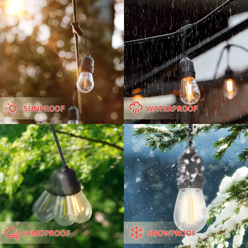 Wasserdichte LED-Lichterkette von CHENBEN mit warmweißem Licht 3000K für Garten, Camping und Outdoor-Dekoration - Bild 4