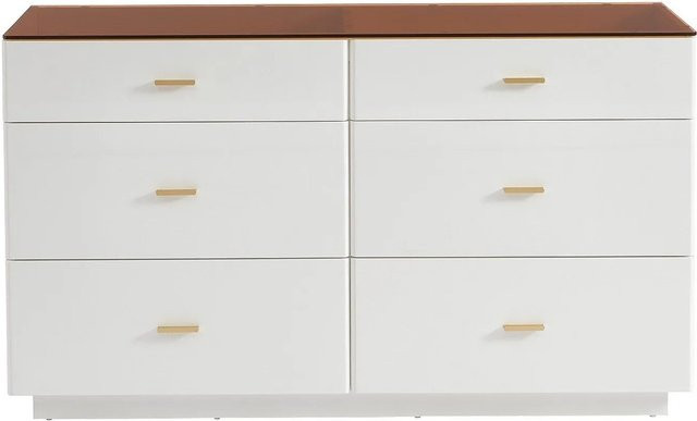 Vente-unique Kommode Matirina in Braun und Weiß aus lackiertem MDF - Bild 1