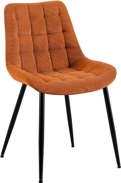DELUKE Esszimmerstuhl HASAN in Orange mit Cord-Bezug, B/T/H: 52 x 58 x 83 cm - Bild 1