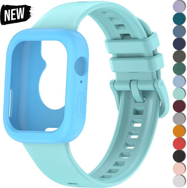 Geekthink Uhrenarmband und Hülle für Huawei Watch Fit 3, Silikon, Bunt, Unisex - Bild 1