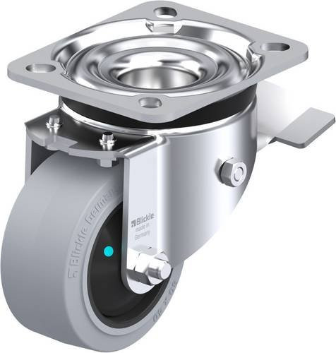 Blickle Lenkrolle LK-POEV 82KFD-ST-SG mit Feststeller in Grau und Schwarz, Rad-Durchmesser: 80 mm, Tragfähigkeit: 200 kg - Bild 1