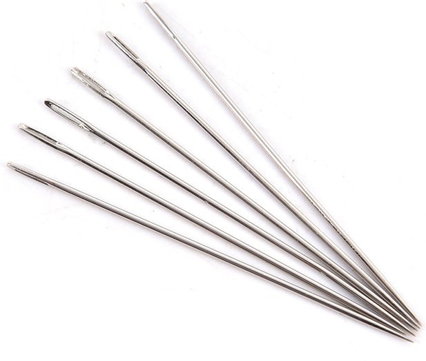 25er Set Nähnadeln mit großem Auge aus Edelstahl in Silber für Handarbeit und DIY-Projekte - Bild 1