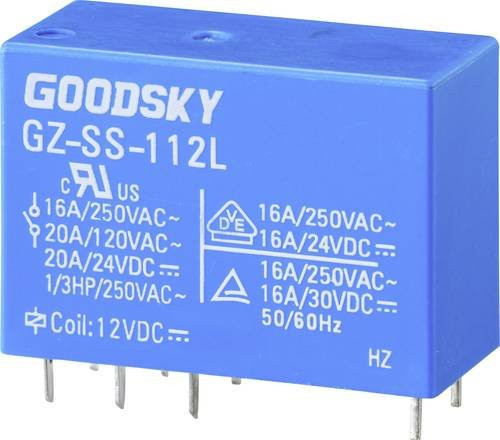 GoodSky GZ-SS-112L Printrelais 12 V/DC 20A 1 Wechsler in Blau - Bild 1