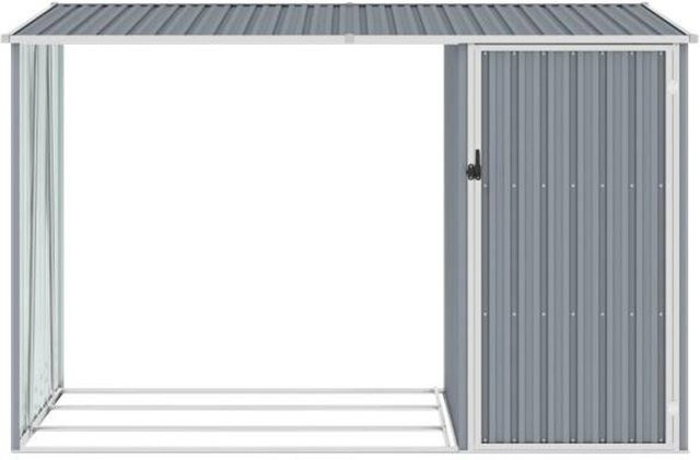 vidaXL Gerätehaus aus Stahl in Grau, modern und freistehend, Breite: 245 cm, Höhe: 159 cm - Bild 1
