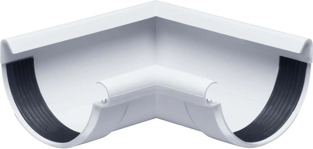 Inefa Rinnenwinkel 90 Grad Inneneck NW 125 Halbrund aus PVC in Weiß - Bild 1