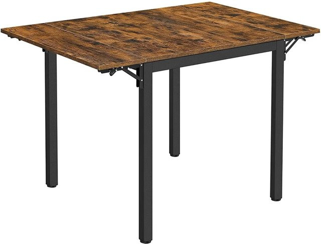 Vasagle Klappbarer Küchentisch mit Ausklappbarer Platte in Braun und Schwarz, B/T/H: 120 x 78 x 75 cm - Bild 1