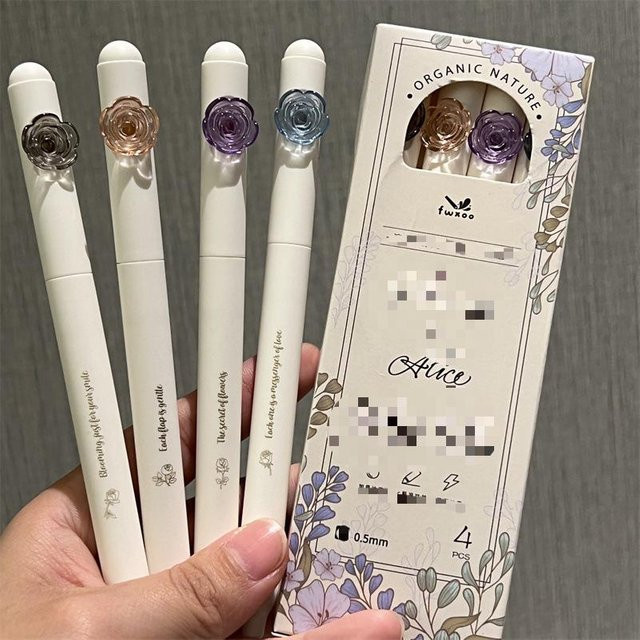 4er Set Kawaii Gelstifte von Love Home Garden mit schwarzer Tinte und CS-Spitze für reibungsloses Schreiben - Bild 1