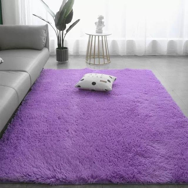 Yiran Furniture Plüsch Teppich aus Kunstfell in Violett, B/T: 80 x 200 cm - Bild 1