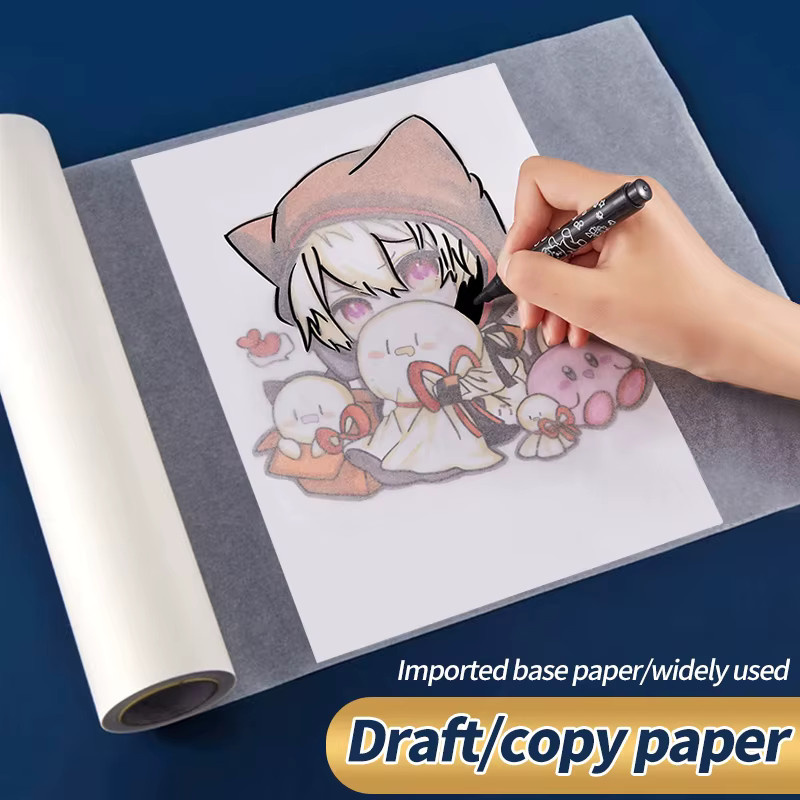 AngelMark Transparentpapierrolle für Entwürfe, Skizzen und zum Nähen, hochtransparentes Zeichenpapier in Transparent und Gelb - Bild 3