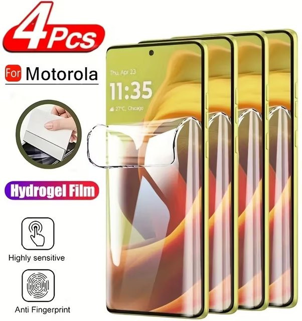 4 Stück Hydrogel-Displayschutzfolie für Motorola Moto G Power 5G (2024), Stylus 5G (2023), Play (2021) und Pure (2020), transparent - Bild 1