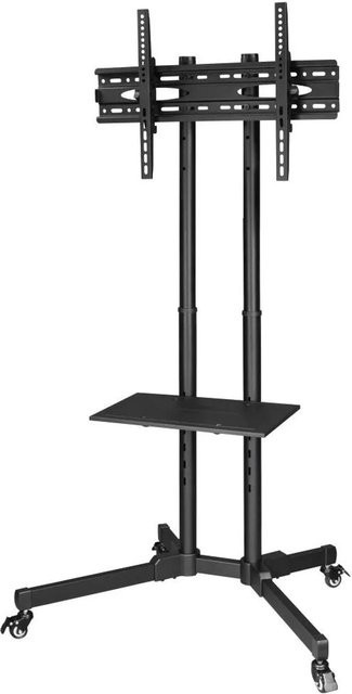 Hama TV-Trolley für 32-75 Zoll Bildschirme höhenverstellbar mit Rollen und Kabelmanagement Schwarz - Bild 1
