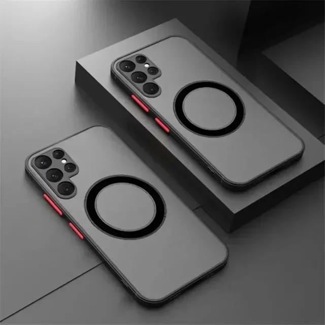Transparente matte MagSafe Handyhülle für Samsung Galaxy S27 S26 S25 S24 S23 S22 S21 Plus Ultra FE Edge stoßfest und magnetisch - Bild 1