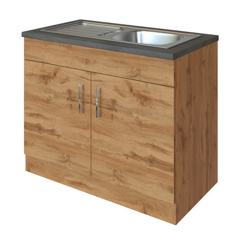 HELD MÖBEL Spülenzentrum Bologna in Braun aus Holzwerkstoff, B/H/T: 110 x 85 x 60 cm - Bild 1