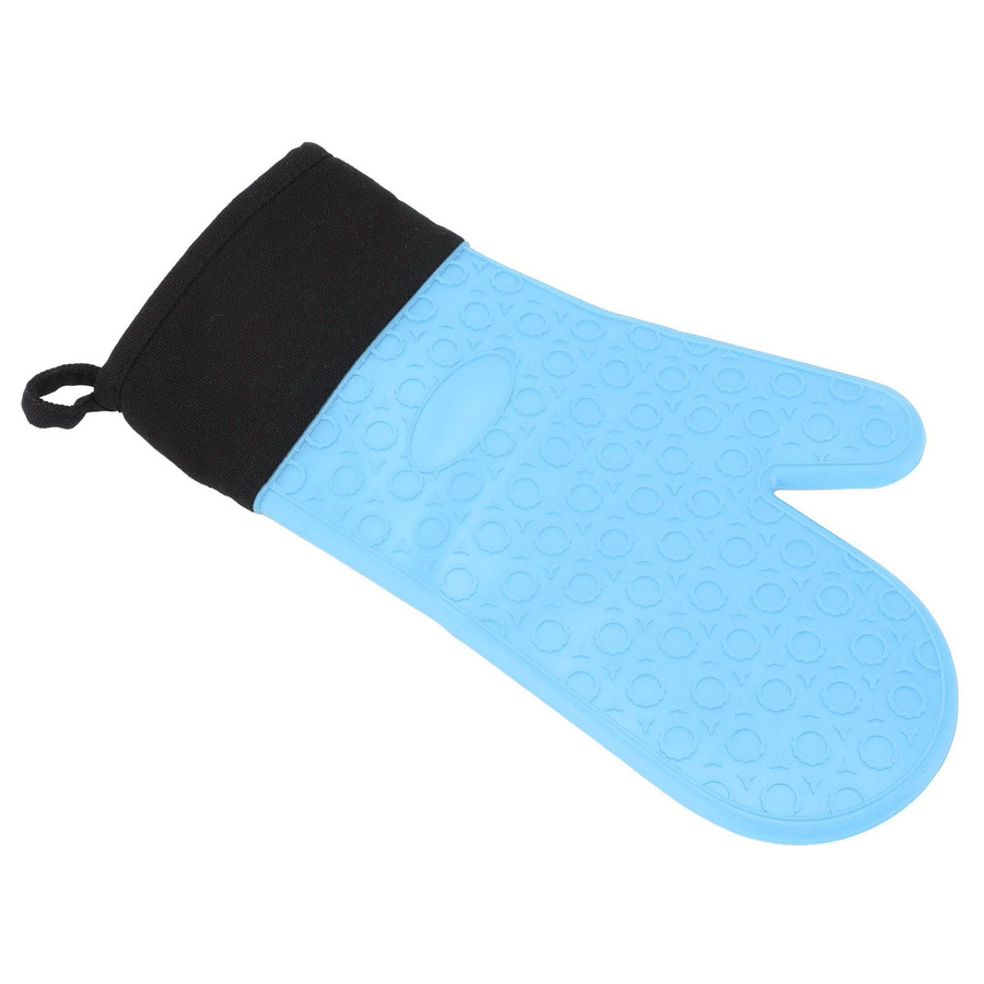 KONNWEI Silikon Topflappen in Blau, rutschfeste und hochtemperaturbeständige Küchen Backhandschuhe mit 2 Fingern - Bild 2