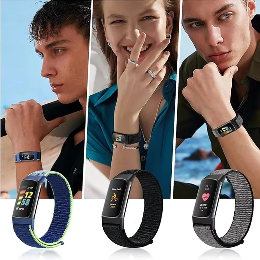 RWBANDS Uhrenarmband Nylon, Schwarz, Unisex, Fitbit Charge 5/6 - Bild 4