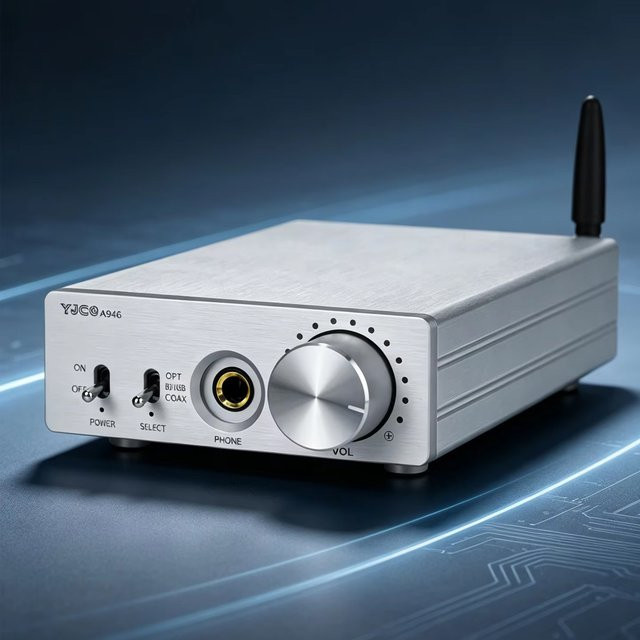 YJCO DAC HiFi Bluetooth 5.4 Kopfhörerverstärker All-in-One CS4398 Decoder QCC3084 mit LDAC AAC AptX HD Stereo Audio in Schwarz und Silber - Bild 1