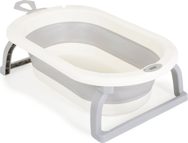 Cangaroo Babybadewanne Terra faltbar in Grau mit Digitalthermometer und Wasserablauf - Bild 1