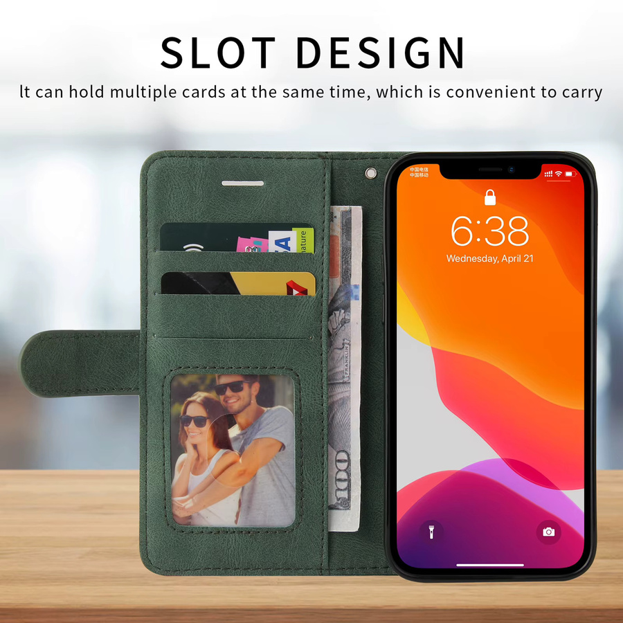 Hautfreundliche Leder-Brieftasche als Schutzhülle für Xiaomi Poco X7 X6 X5 Pro 5G X4 GT X3 NFC M7 M6 M5S M4 4G M3 mit Kartenfächern und Standfunktion in Blau und Grün - Bild 3