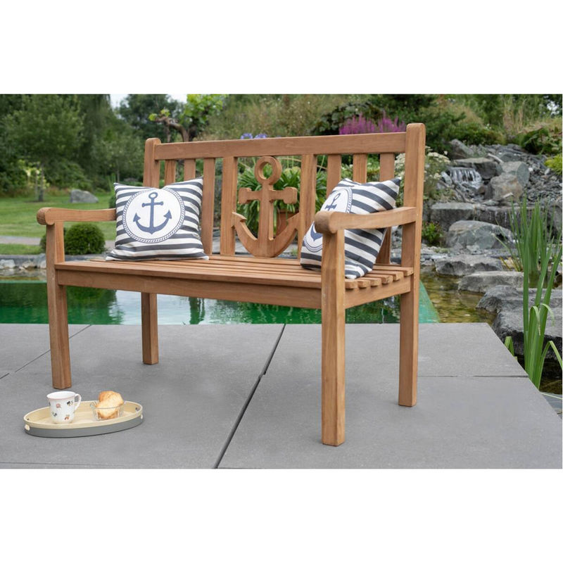 deVries Gartenbank Woodie 2-Sitzer aus Teakholz in Braun, B/H/T: 120 x 89 x 60 cm - Bild 4