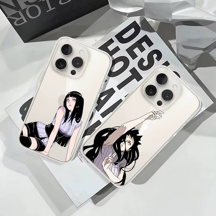 H-Hinata Hyuga Handyhülle für iPhone 17 16 15 14 Plus 13 12 11 Pro Max, Transparente Stoßfeste Rückseiten-Abdeckung im Naruto Design - Bild 2