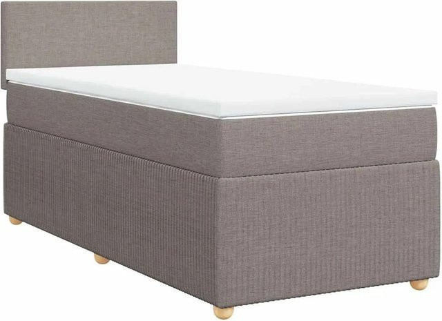 vidaXL Boxspringbett mit Matratze Hybrid-Design in Taupe, B/T: 100 x 200 cm - Bild 1