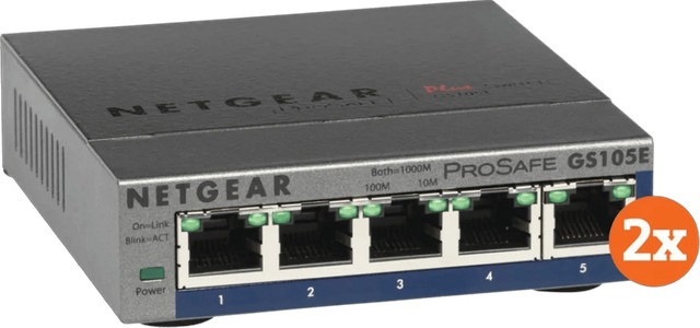 Netgear GS105E ProSafe Plus Duo Pack 5-Port Gigabit Ethernet LAN Switch in Schwarz - Bild 1