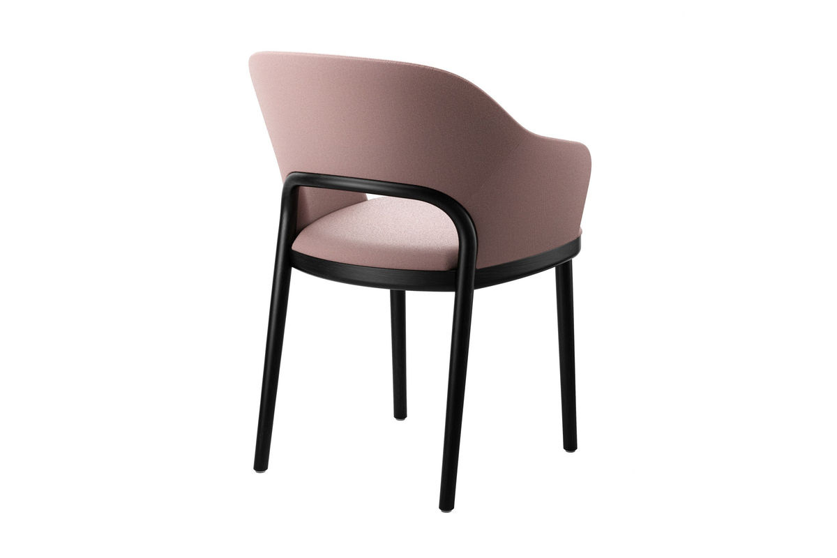 Thonet Stuhl 520 Pf aus Buche mit Stoffbezug in Pink - Bild 2