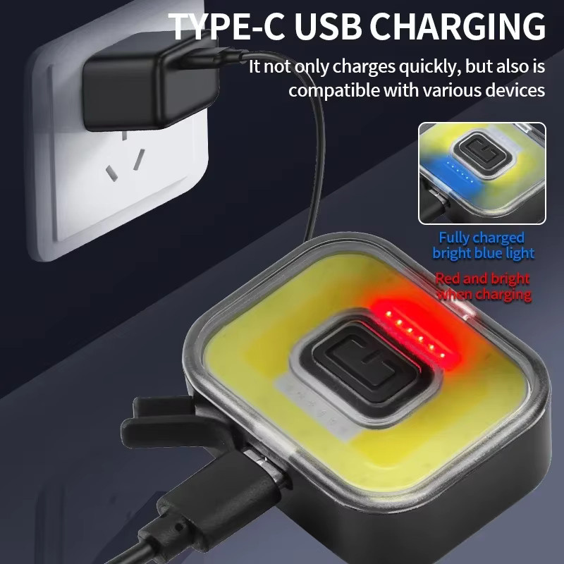 JIASHUAIXIN Tragbare magnetische COB-Flutlichtlampe mit RGBW-Funktion, wiederaufladbare LED-Stirnlampe in Schwarz für Outdoor, Camping und Arbeit - Bild 5