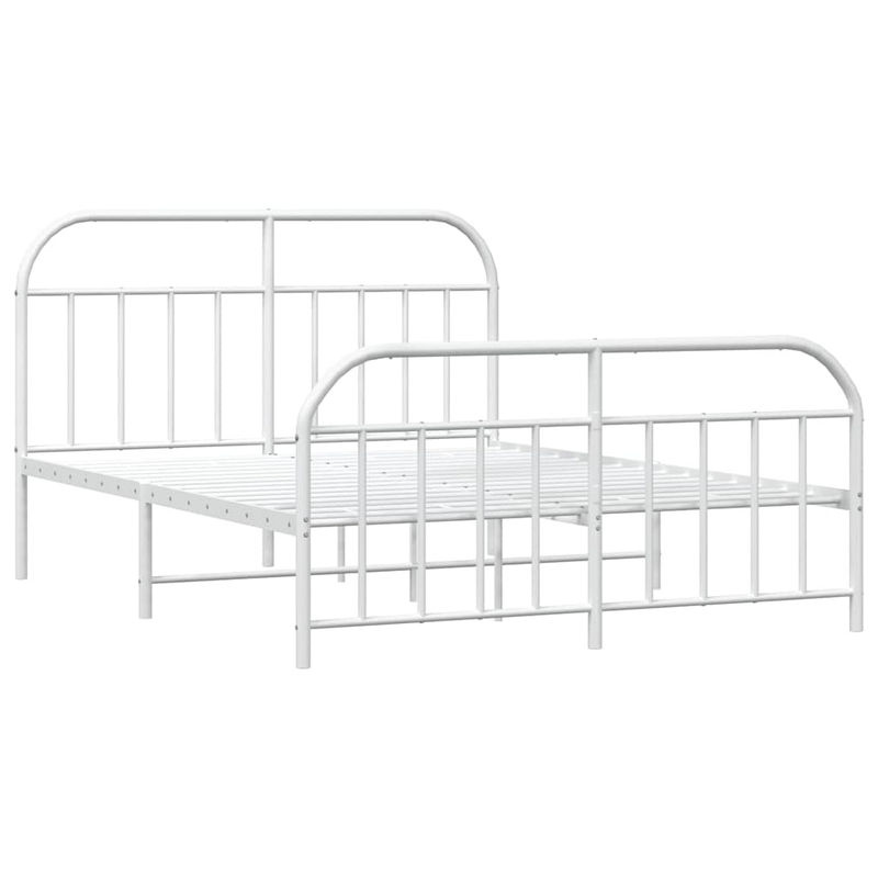 Vidaxl Metall-Bettgestell mit Kopfteil und Fußteil in Weiß, B/T/H: 183 x 213 cm - Bild 2