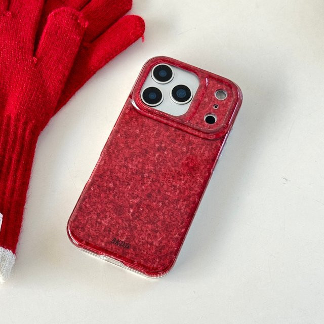 Stoßfeste Apple iPhone Schutzhülle mit glänzender roter Pailletten-Textur für iPhone 17, 16, 15 und 14 Pro Max - Bild 1