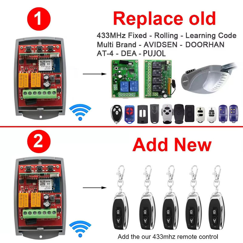 Tuya Smart Universal Garage Tor Empfänger mit 433 MHz Wifi Tor Controller und 2 Relais Öffner - Bild 3