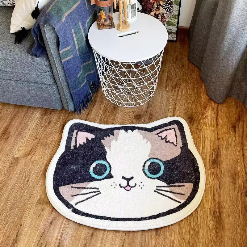 VIKAMA Cartoon Katze Teppich Waschbare und rutschfeste Matte für Badezimmer und Schlafzimmer - Bild 2