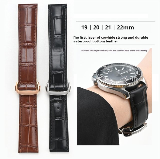 strapfreak Uhrenarmband Leder, Schwarz, Herren - Bild 1