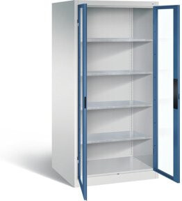 C+P Werkzeugschrank Acurado mit Türen und Schloss, Front Fernblau, Korpus Lichtgrau, H x B x T: 195 x 93 x 80 cm - Bild 1