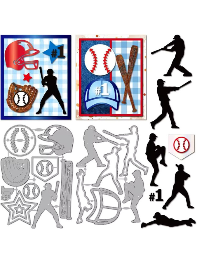Baseball Sport Stanzformen aus Carbon Stahl für Spieler Action Motive wie Helm und Handschuhe - Bild 4